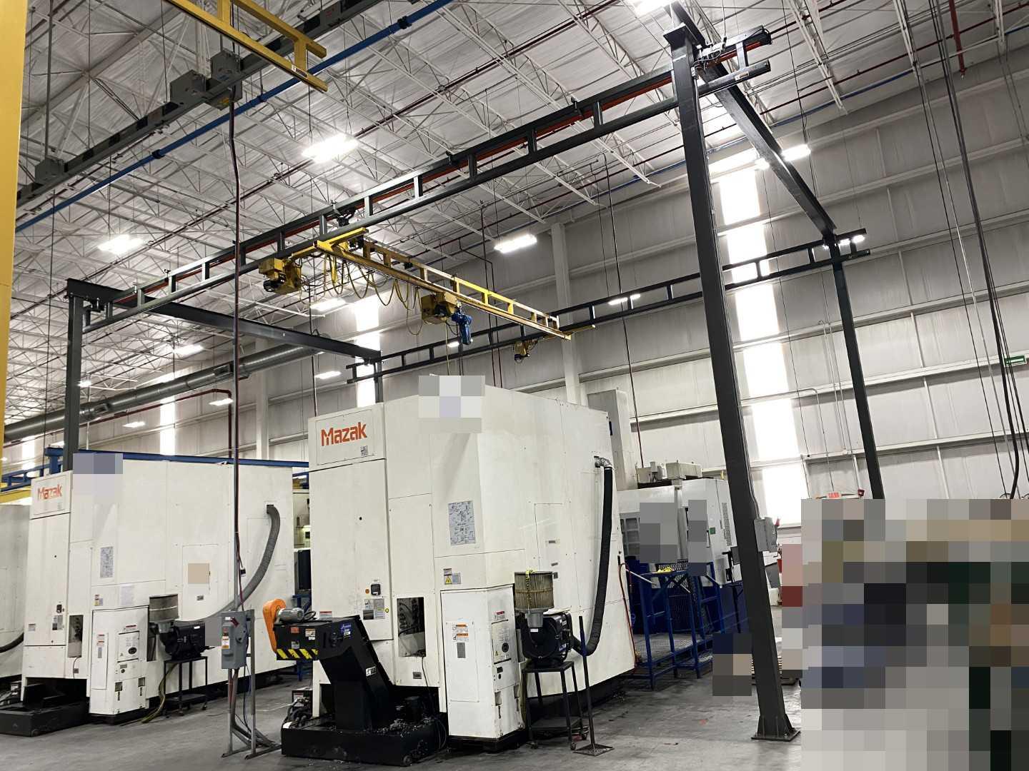 Spanco Freestanding Workstation Bridge 2000 Lbs. Max Capacity 26' x 41' x 18' TS w/ Demag DC 1Ton Hoist. 460V, 3-Phase, 1-1/4 HP