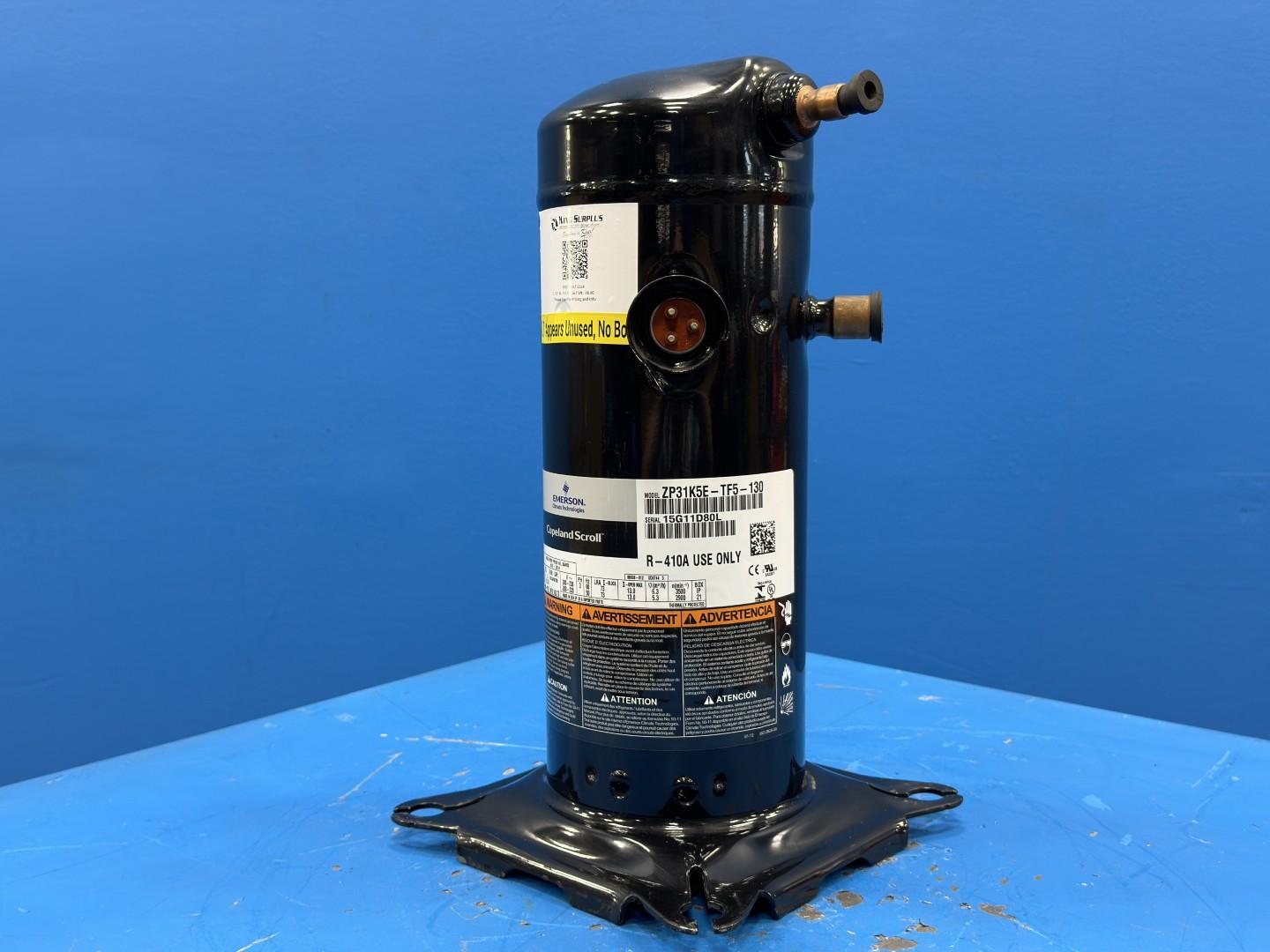 Copeland Scroll Compressor 2.5 Ton 31,000 BTU ZP31K5E-TF5-130 460V 3 Phase R410A