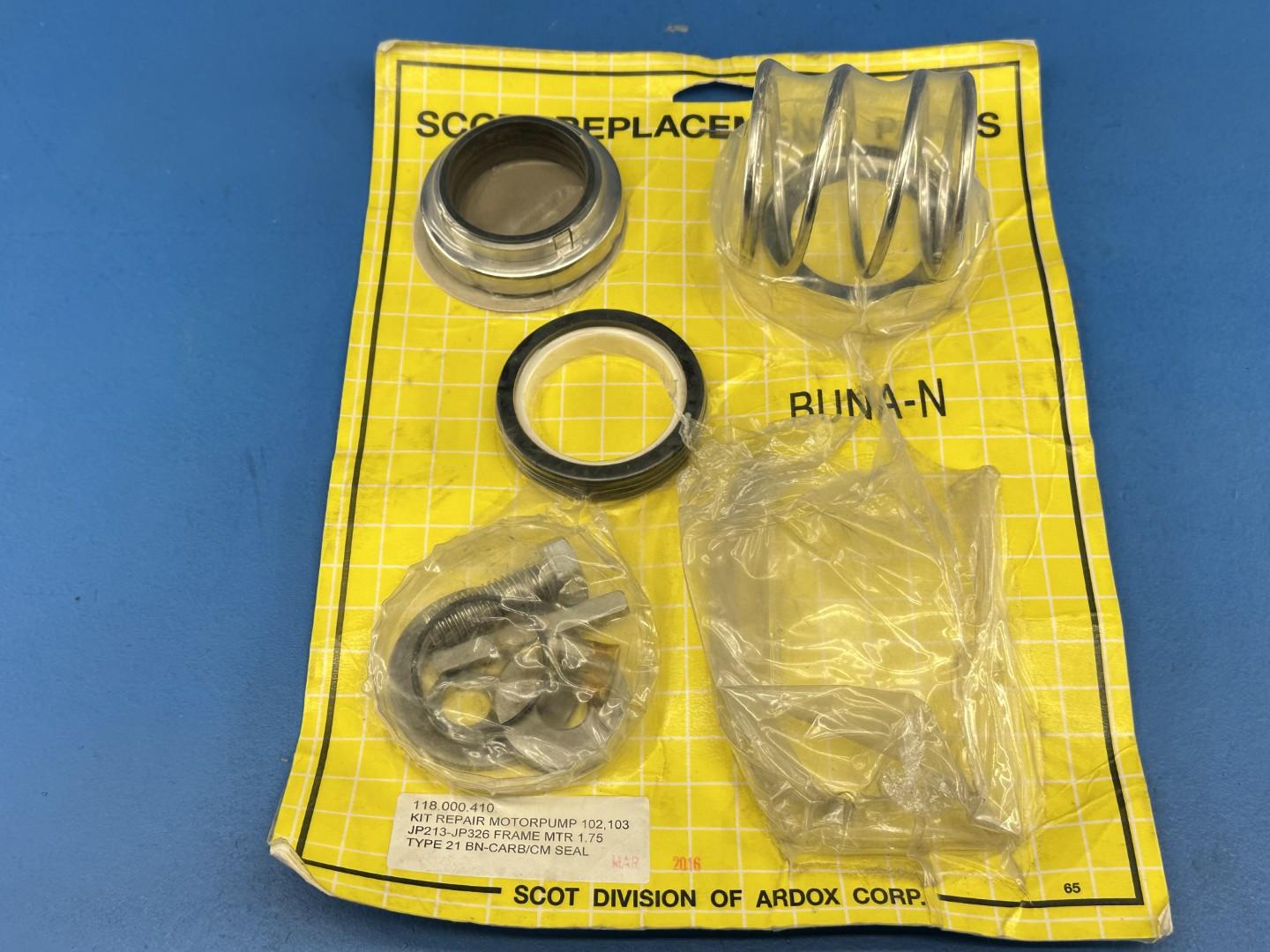 Scot Pump 118.000.410 Motorpump Major Repair & Type 21 Buna-N Mechanical Seal Kit