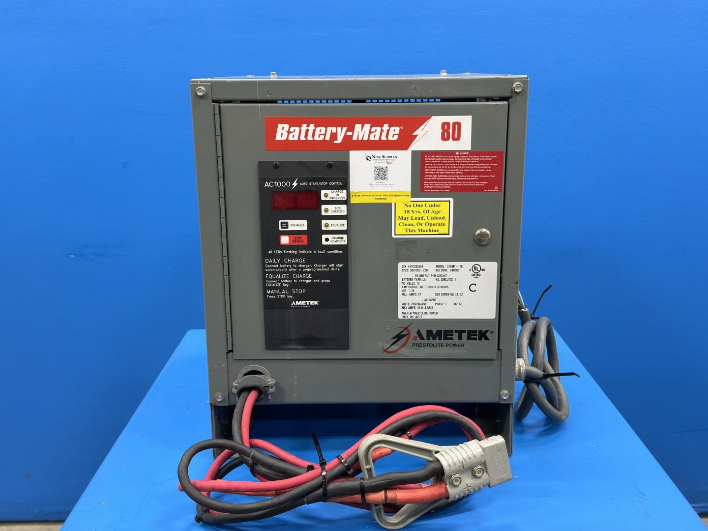 Battery-Mate 80 Charger 510M1-12C, 24VDC, 208/240/480VAC, 1PH, 6-Hz