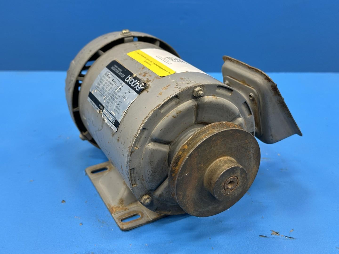Hitachi TFO-K 0.4 kW 4-Pole 3-Phase Induction Motor, 200/220V, 1700 RPM, Brother OEM