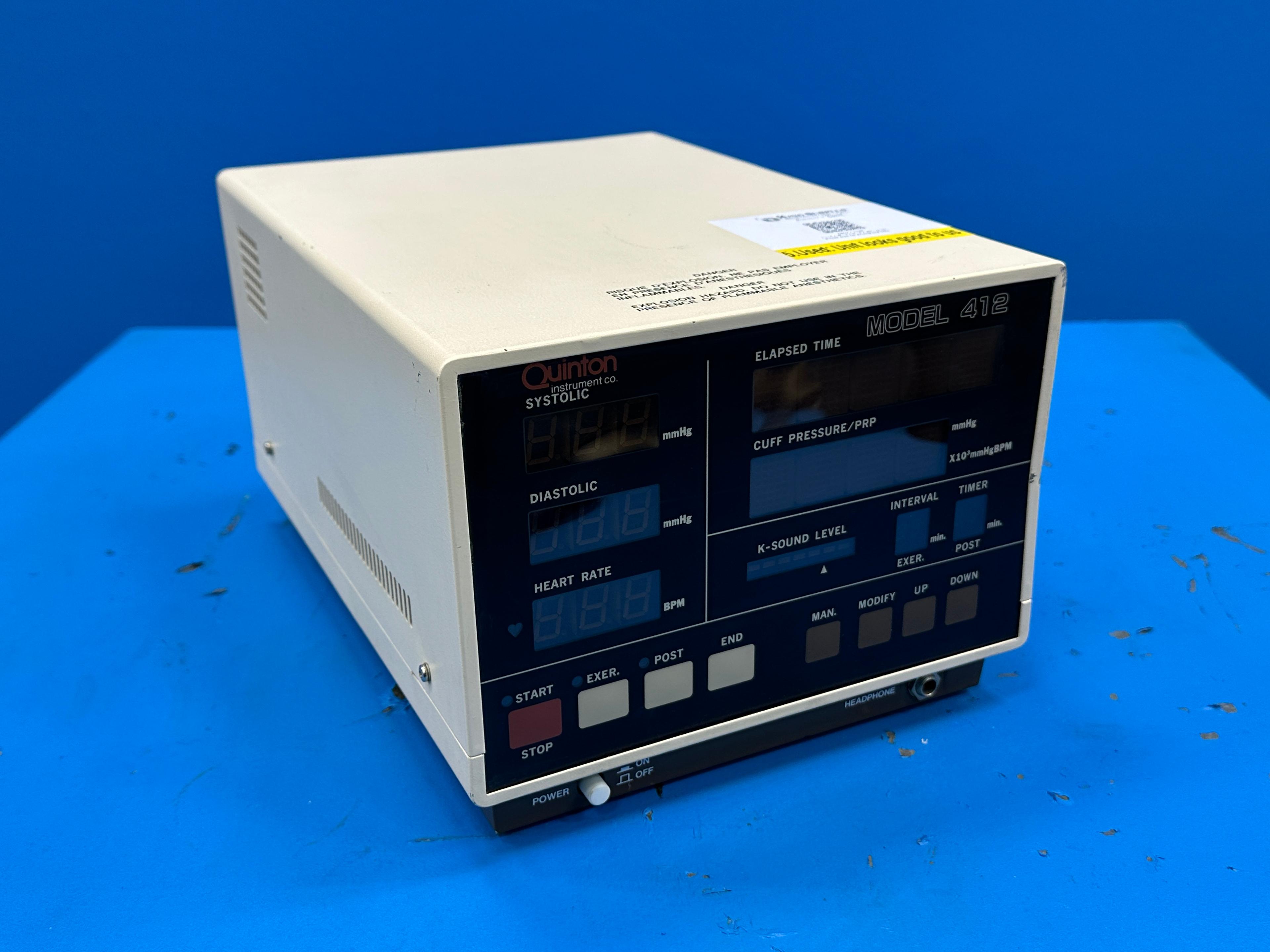 Quinton Instrument Co | Stress Test Blood Pressure Monitor model 412