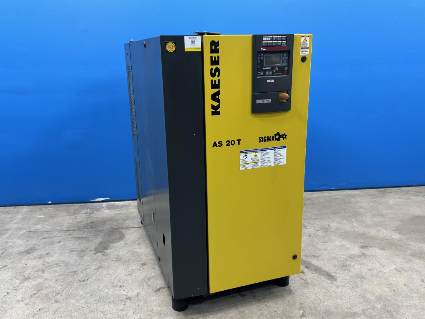 20 HP Rotary Screw Air Compressor, Kaeser Compressors AS 20 T w/ Sigma Control 2