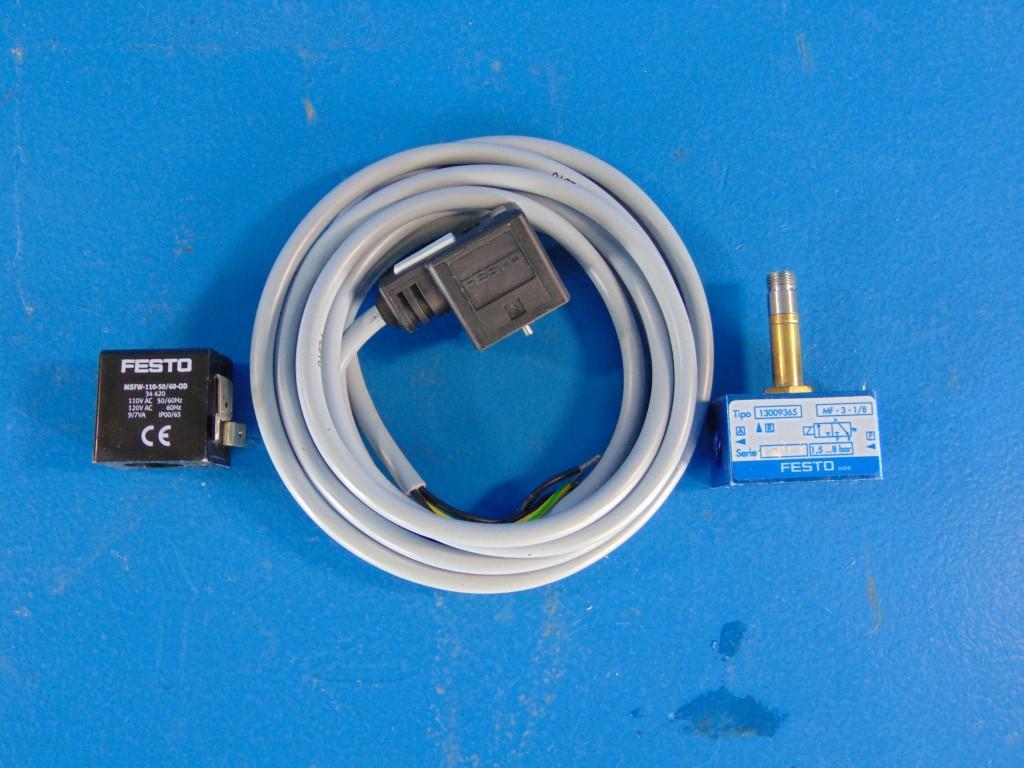 Festo MSFW-100-50/60-OD MF-3-1/8 Solenoid Valve with /8 & Cable