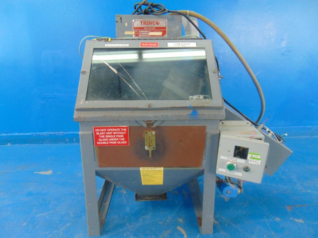 Sandblast Cabinet Trinco 20/88-ST Rotating Bowl 20"W - Cracked Glass / Missing Parts - AS-IS Salvage