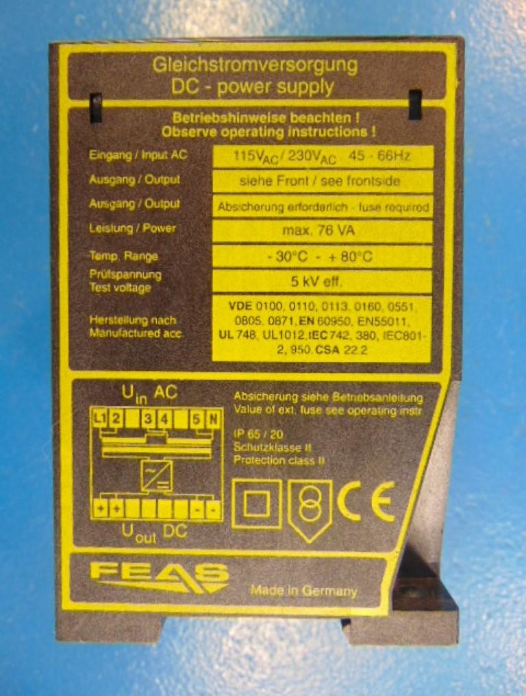 Feas PSLC243 GLEICHSTROMVERSORGUNG POWER SUPPLY 24v