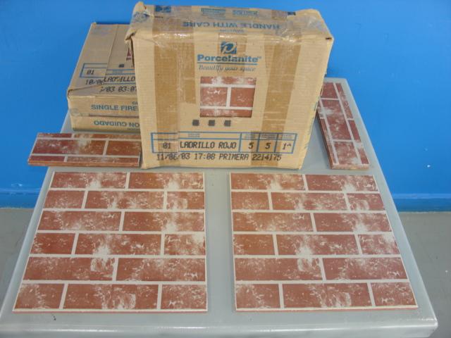 Porcelanite RED BRICK CERAMIC TILE 13"x13" Nominal 1 Box (14pcs 15.86 sqft)