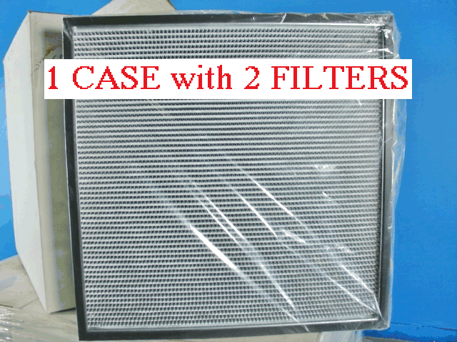 Dayton 9NDG8 Qty of 2 - Air Filter 24x24x5.88 99.97% @0.03 Micron, SCFM 400