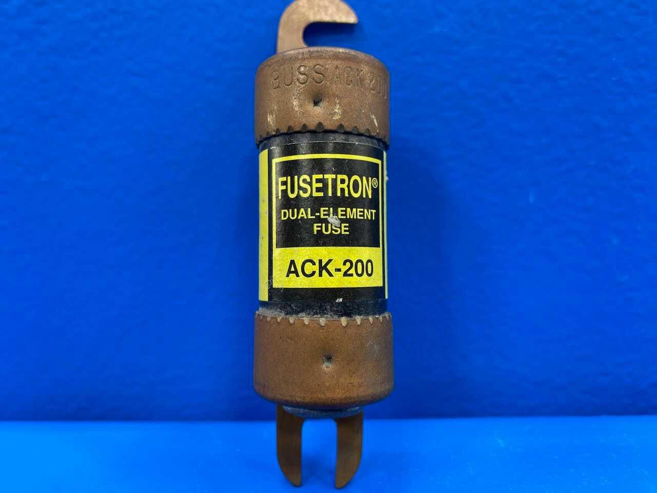 200 Amp Dual-Element Fuse Bussmann Fusetron ACK-200