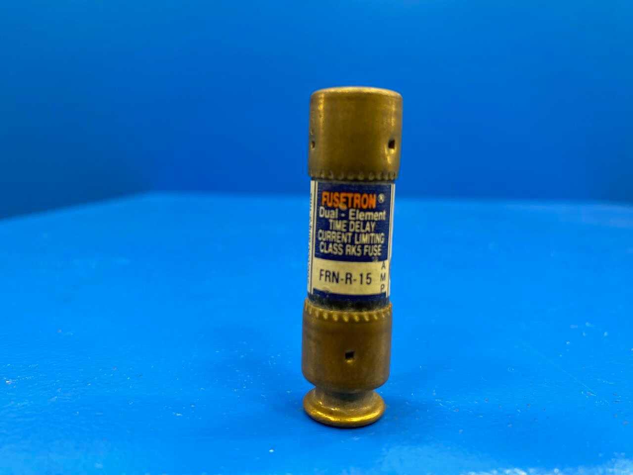 15 Amp Class RK5 Dual-Element Time Delay Fuse 250V Bussmann Fusetron FRN-R-15