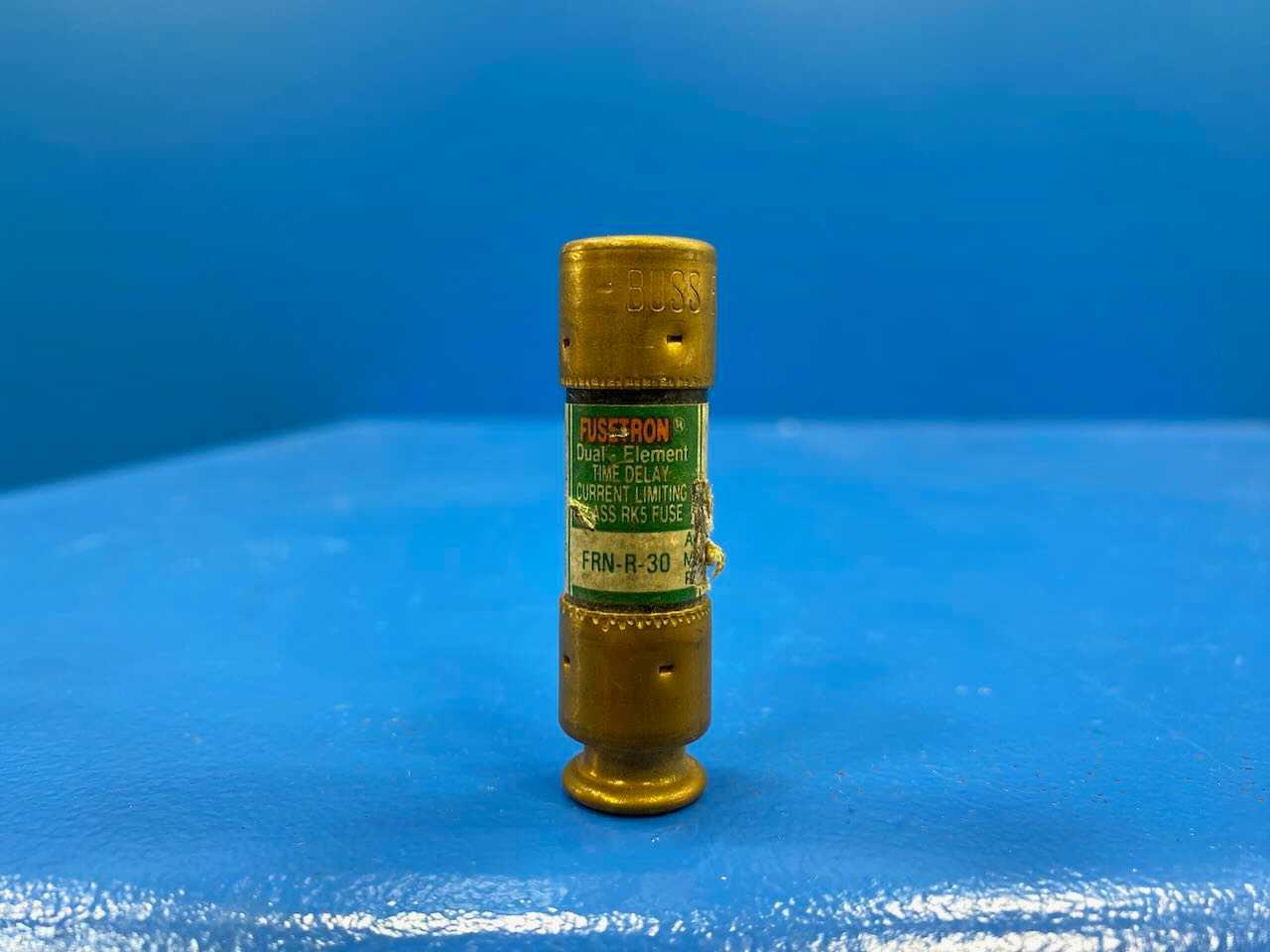 30 Amp Class RK5 Dual-Element Time Delay Fuse 250V Bussmann Fusetron FRN-R-30