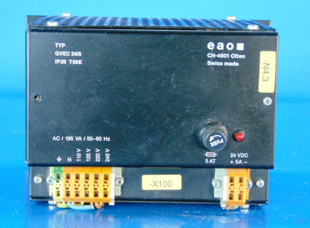 EAO CH-4601 Olten GVEC 24/5 IP20 T50E, 24V DC 5 Amp Power Supply