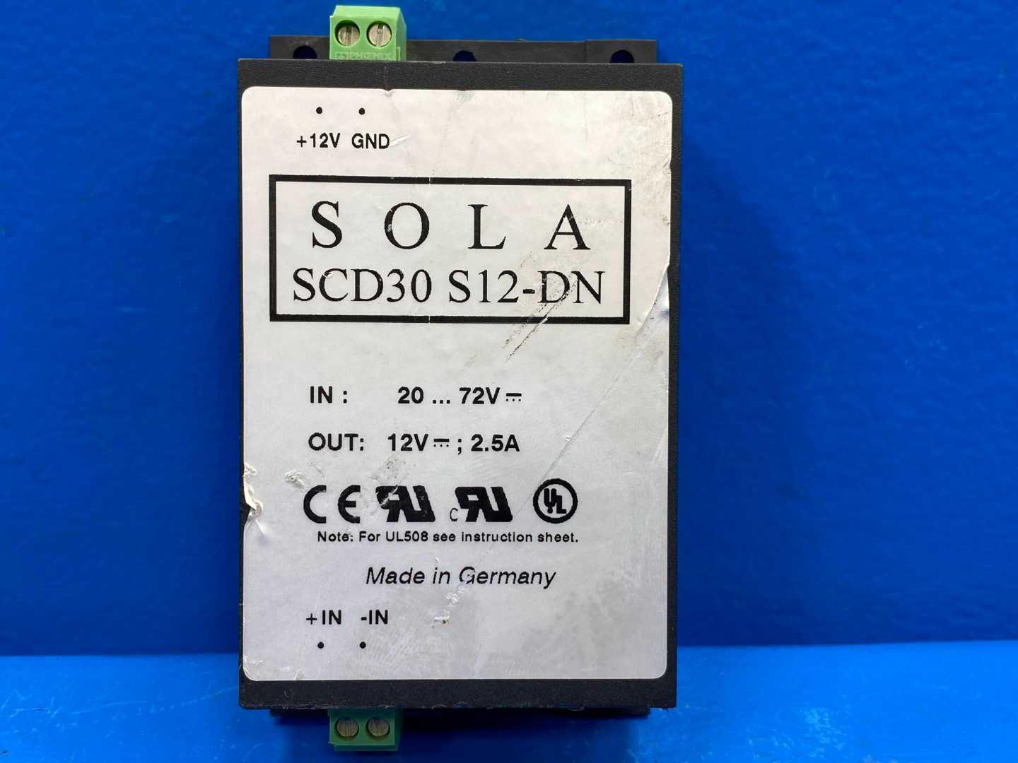SOLA SCD30 S12-DN Industrial Converter Rail/Chassis 20-72V
