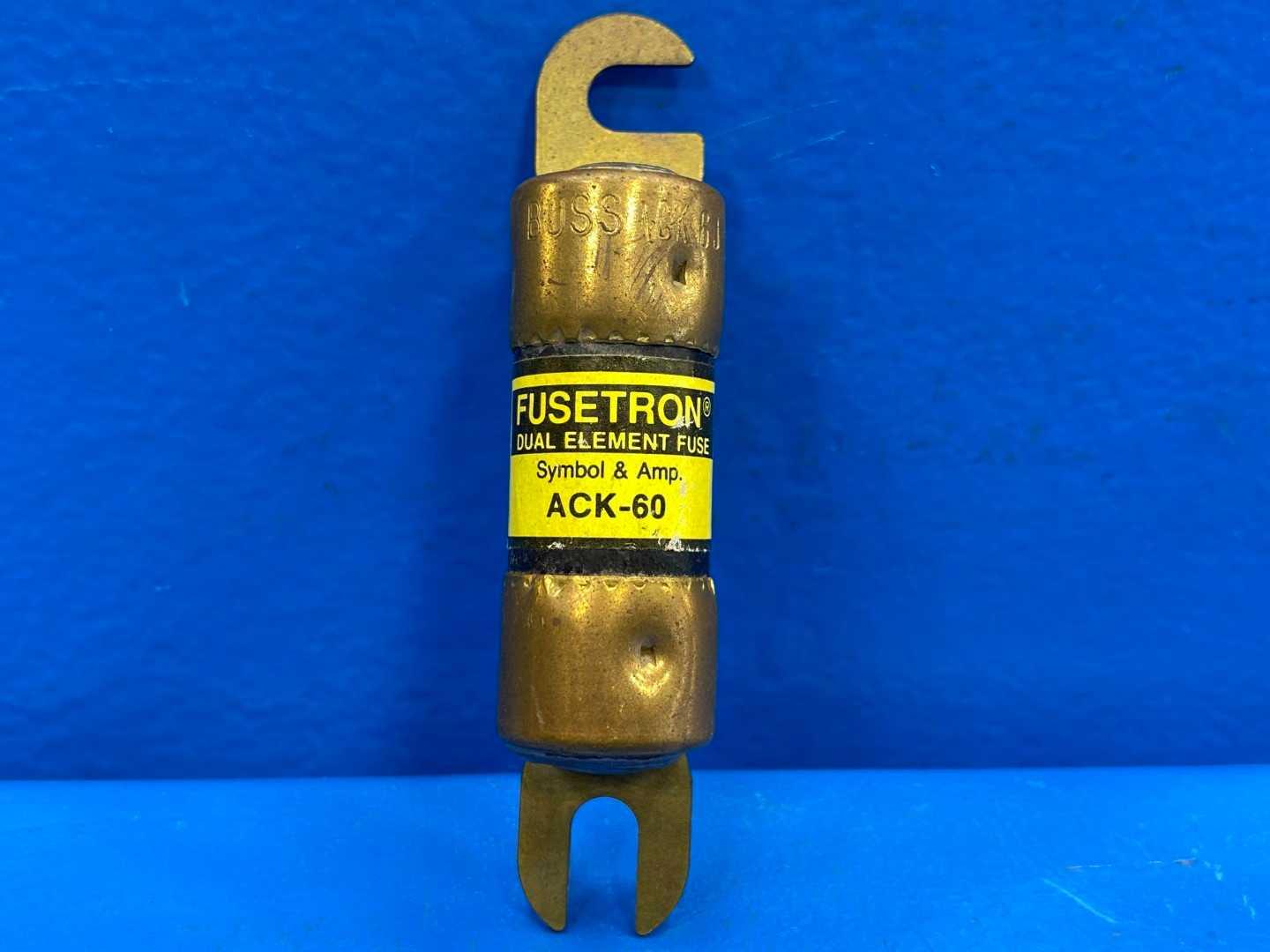 60 Amp Fusetron Dual-Element Stud Mounted Fuse Bussmann ACK-60