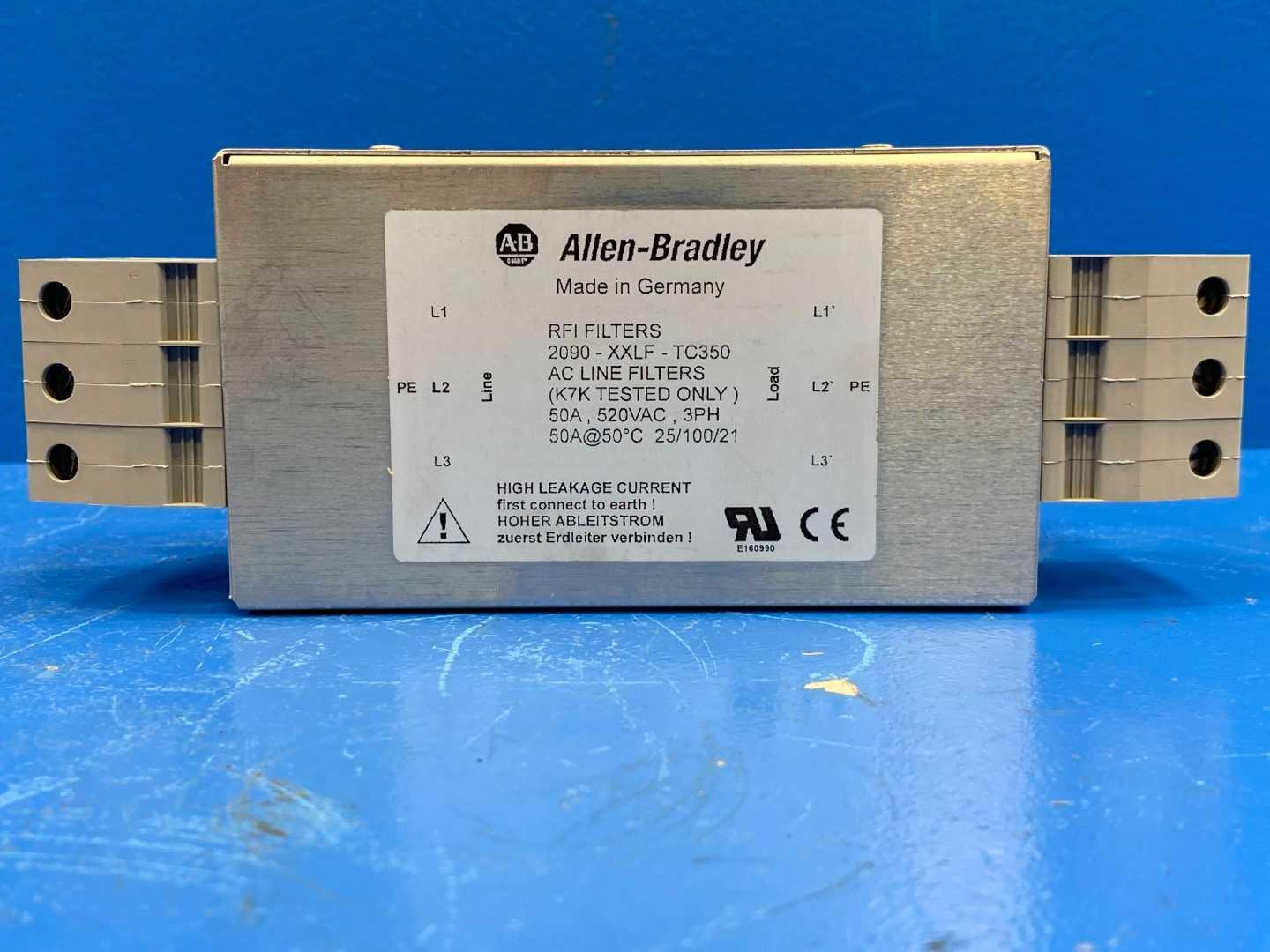 Allen-Bradley 198785-Q01 RFI/AC Line Filters 2090-XXLF-TC350 50A 520V 3Ph