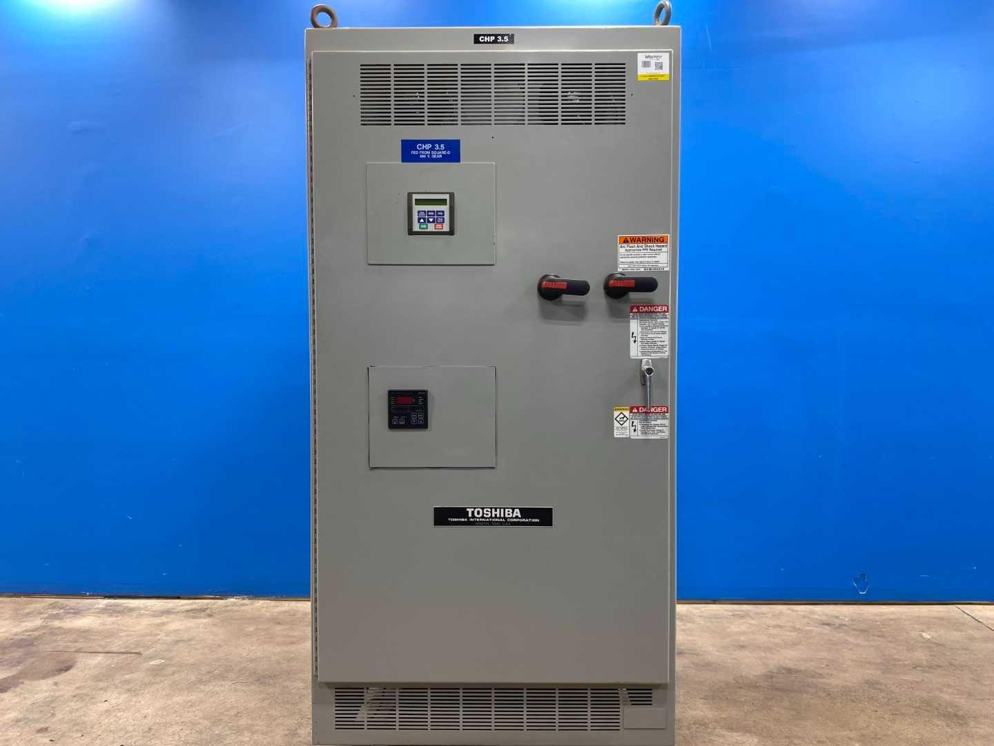Toshiba VT130S3-451KP12 G3 Tosvert-130 Transistor Inverter VFD, 518 kVA / 450 HP, 480 V, 623 A 3-Phase, 90 Hz