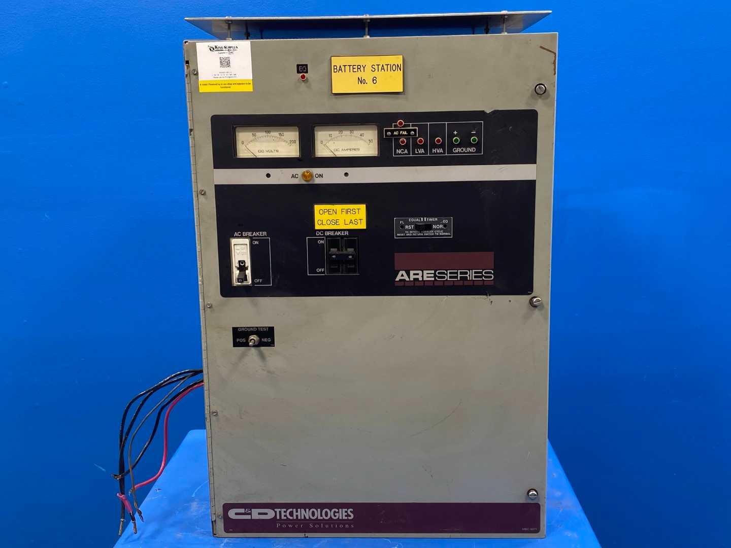 C&D Technologies ARE130AC25F 132VDC 25A Technologies Battery Charger Single Phase 60Hz 60 Cells