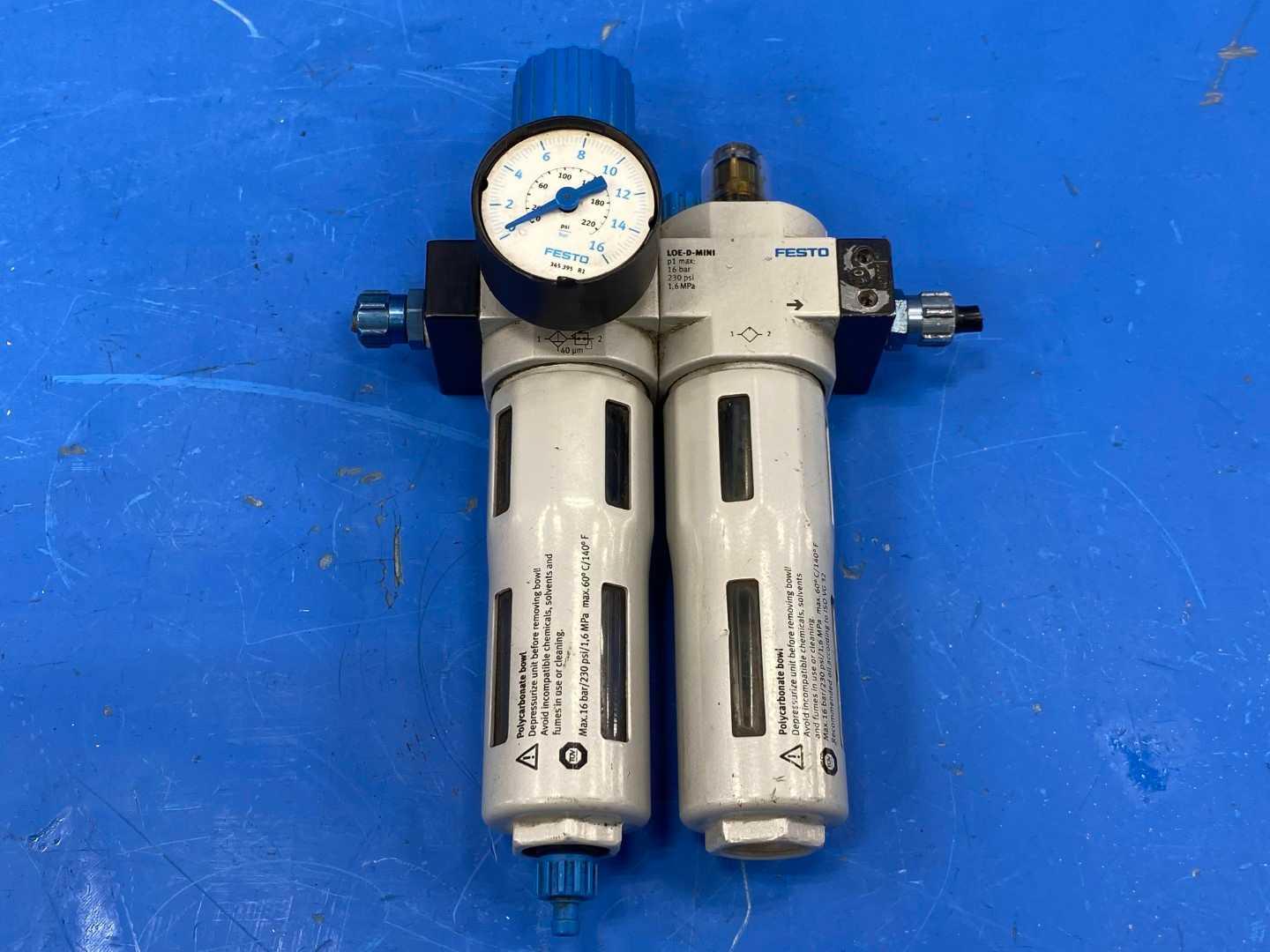 Festo LFR-D-MINI / LOE-D-MINI & Air Regulator & Lubricator 230PSI