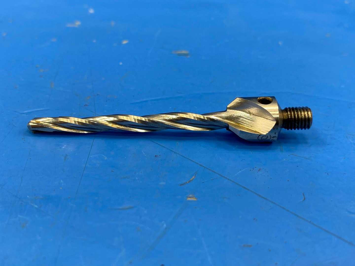 HSS Drill Reamer .2204" Threaded Shank x 3" Aircraft Tooling, Spiral Flute, Used