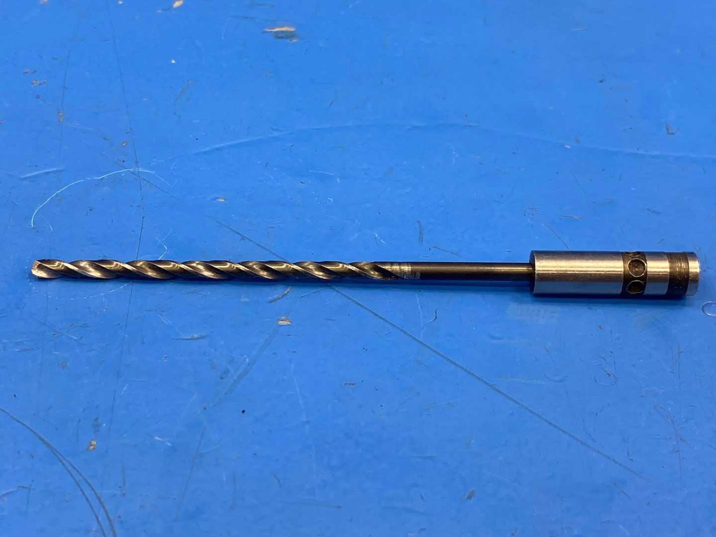 HSS Hand Reamer .128" Small-Bore w/ Chrome Handle, Spiral Flute x 4-1/2" Long, Used