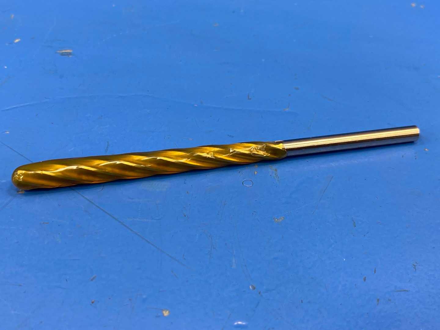HSS Chucking Reamer 15/64" .2344 TiN Coated, Straight Flute x 5-1/2" Long, Appears Unused