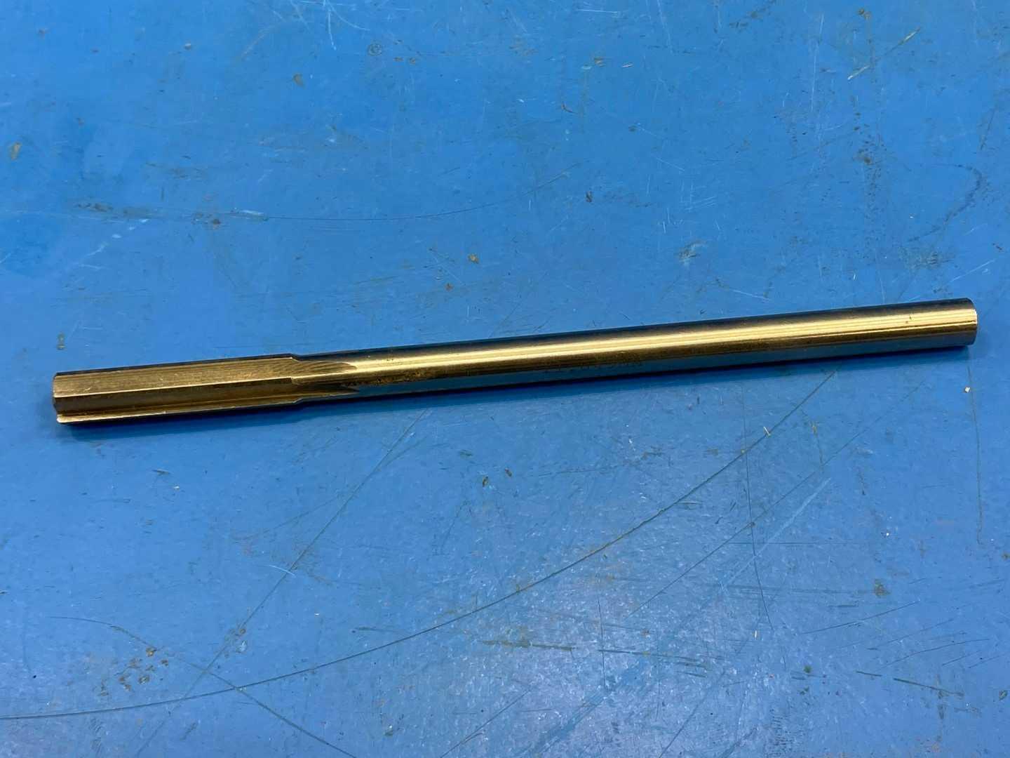 HSS-E Cobalt Reamer .4350" 11mm Diameter, TiN Coated x 8" Long, Appears Unused
