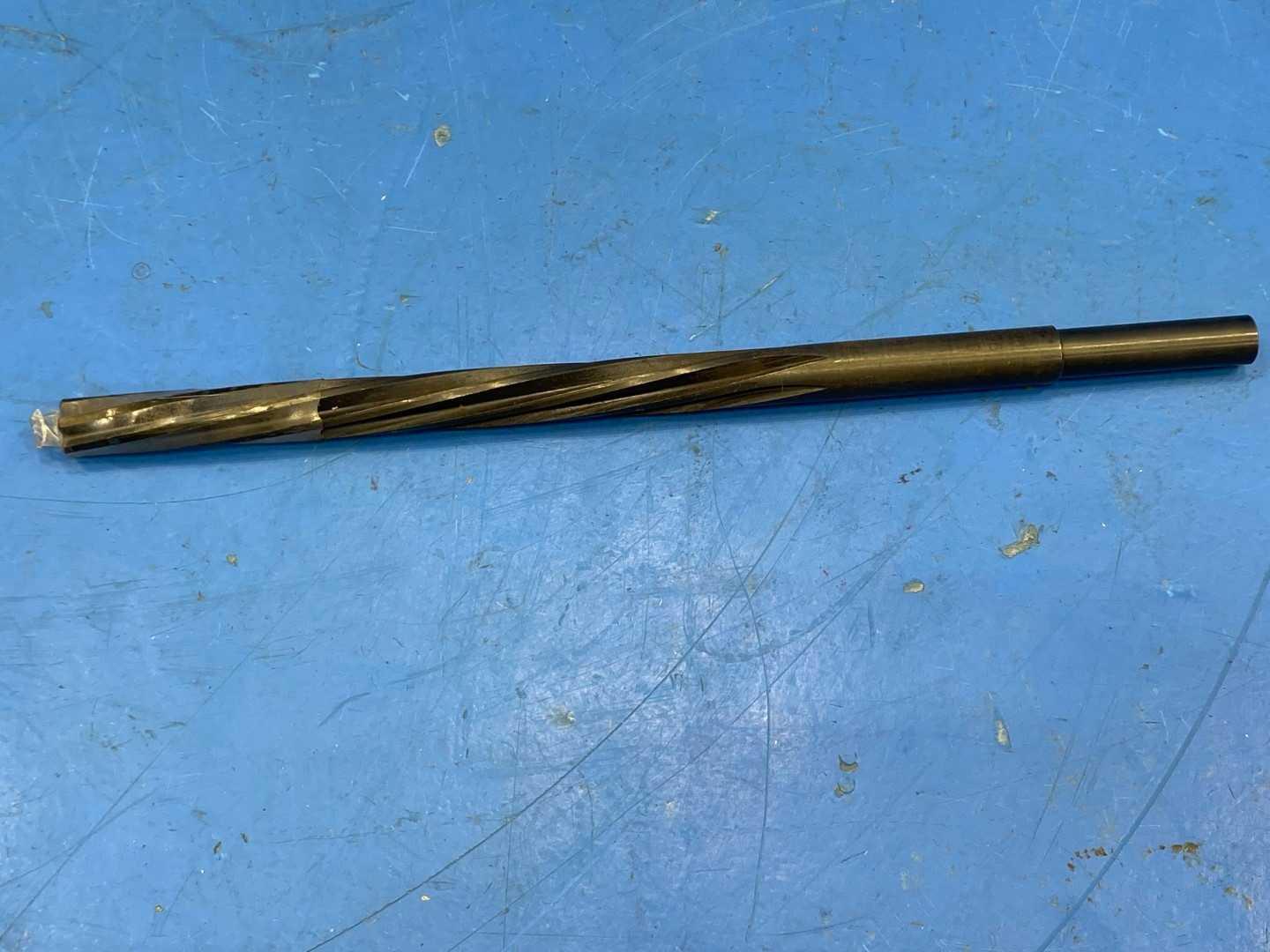 HSS Piloted Reamer 7/16" .4375 x .3210 Pilot, Spiral Flute x 8-3/4" Long, Appears Unused