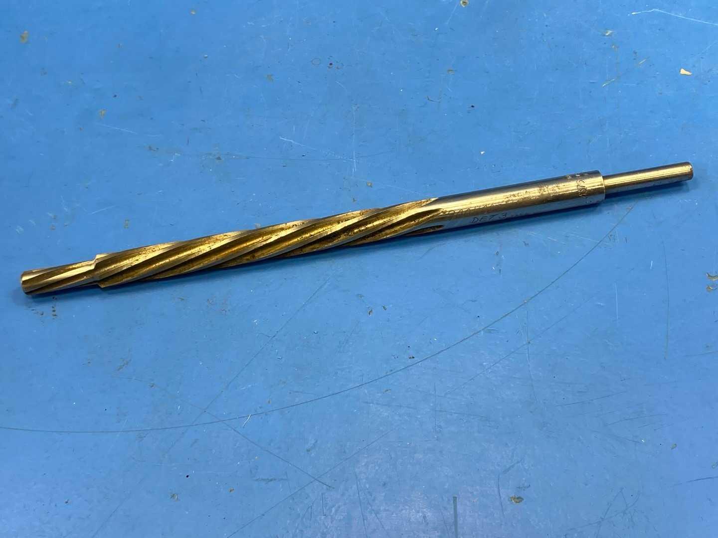 HSS Spiral Flute Chucking Reamer 7/16" .4375 TiN Coated, Cleveland, Appears Unused
