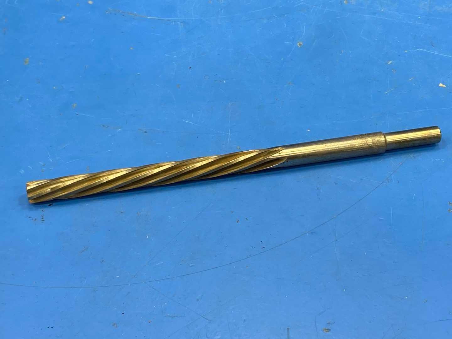 HSS Spiral Flute Chucking Reamer 15/32" .4688 x 8-3/4" Long, TiN Coated, Cleveland 372D, Appears Unused