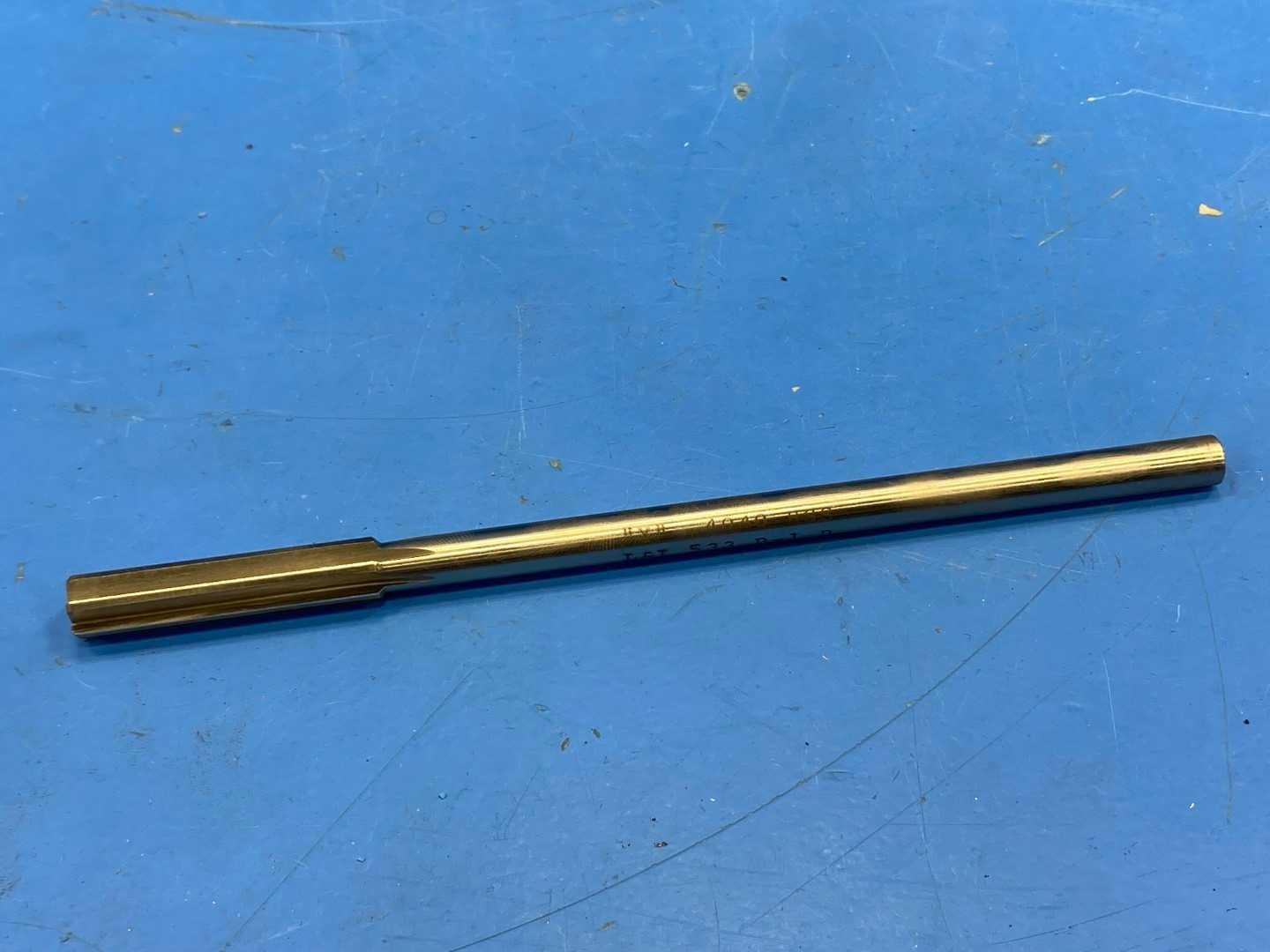 HSS Chucking Reamer .4040" Straight Flute TiN Coated x 6" Long, KMI 533 B-1R, Appears Unused
