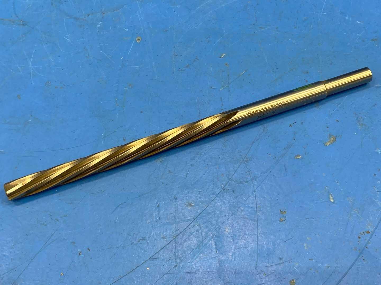 HSS Spiral Flute Reamer .475" TiN Coated x 7" Long, Cleveland 107-0416 (375D107), Appears Unused