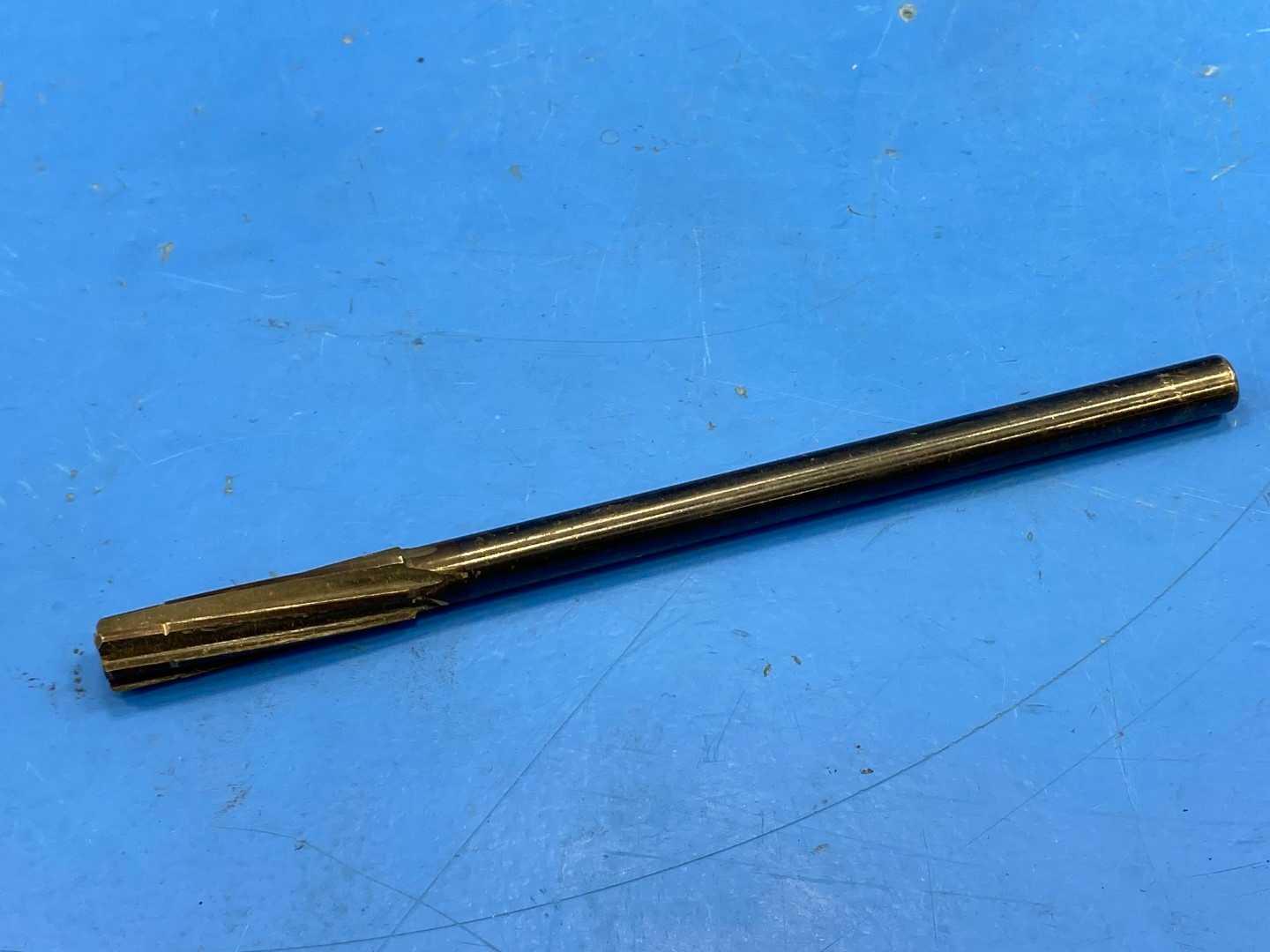 HSS Chucking Reamer 29/64" .4531 Straight Flute TiN Coated x 7" Long, Appears Unused