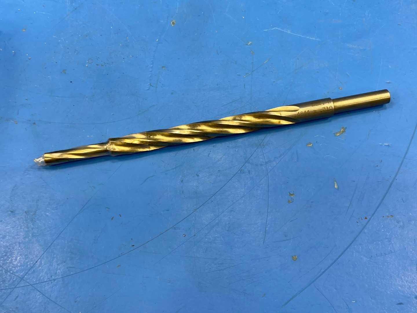 HSS Piloted Reamer .4844" x .310 Pilot, TiN Coated x 8-3/4" Long, Appears Unused Machine Reamer