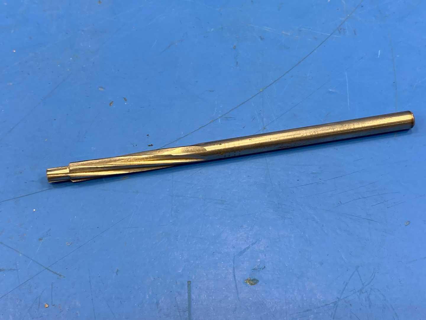 HSS Piloted Reamer .2310" x .1700 Pilot, TiN Coated x 4-1/2" Long, Cook Drill Co. DD23A2, Appears Unused