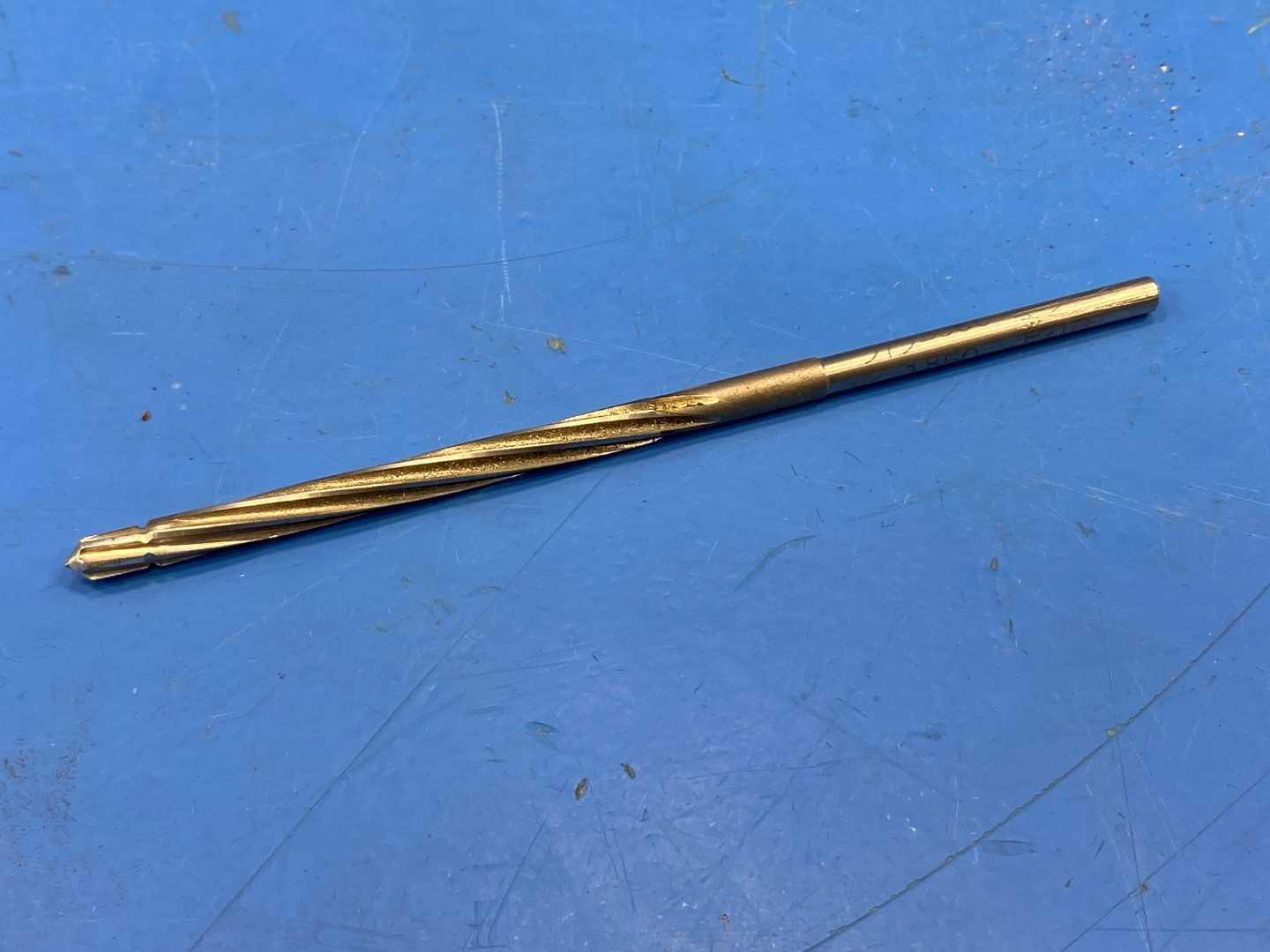 HSS Piloted Reamer .1855" x .1710 Pilot, TiN Coated x 4-1/2" Long, Morse, Appears Unused