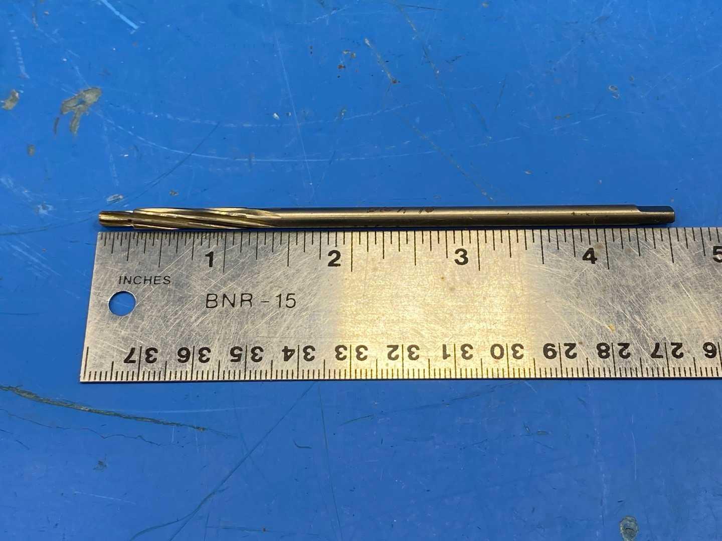HSS Piloted Reamer .1719" x .1285 Pilot, TiN Coated x 4-1/2" Aircraft Tooling 900K012-001C, Appears Unused