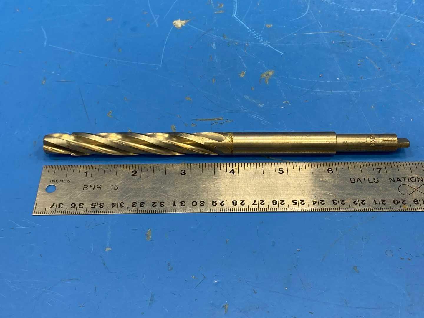 HSS Hand Reamer .4845" Straight Shank, Spiral Flute x 7-3/4" Long, Morse, Appears Unused