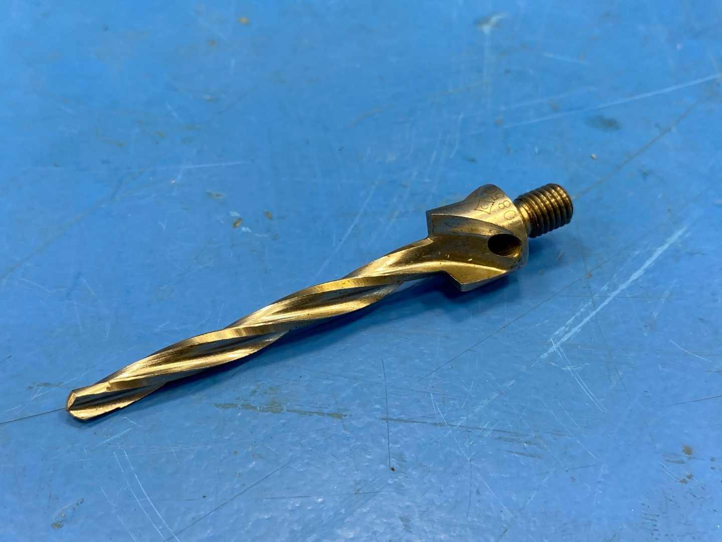 HSS Drill Reamer .1940" x .1850 Pilot, Threaded Shank x 2-3/4" Aircraft Tooling, TiN Coated