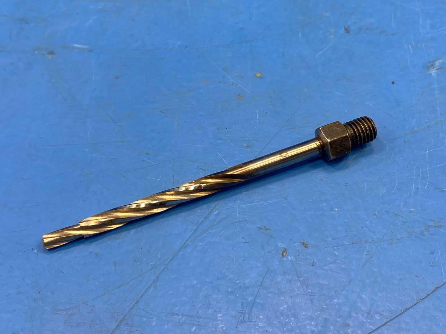 HSS Drill Reamer .1610" Threaded Shank x 3" Long, TiN Coated Aircraft Tooling, Appears Unused