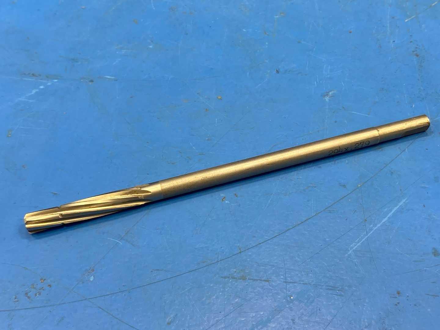 HSS Piloted Reamer .294" x .279 Pilot, TiN Coated, Appears Unused Machine Reamer