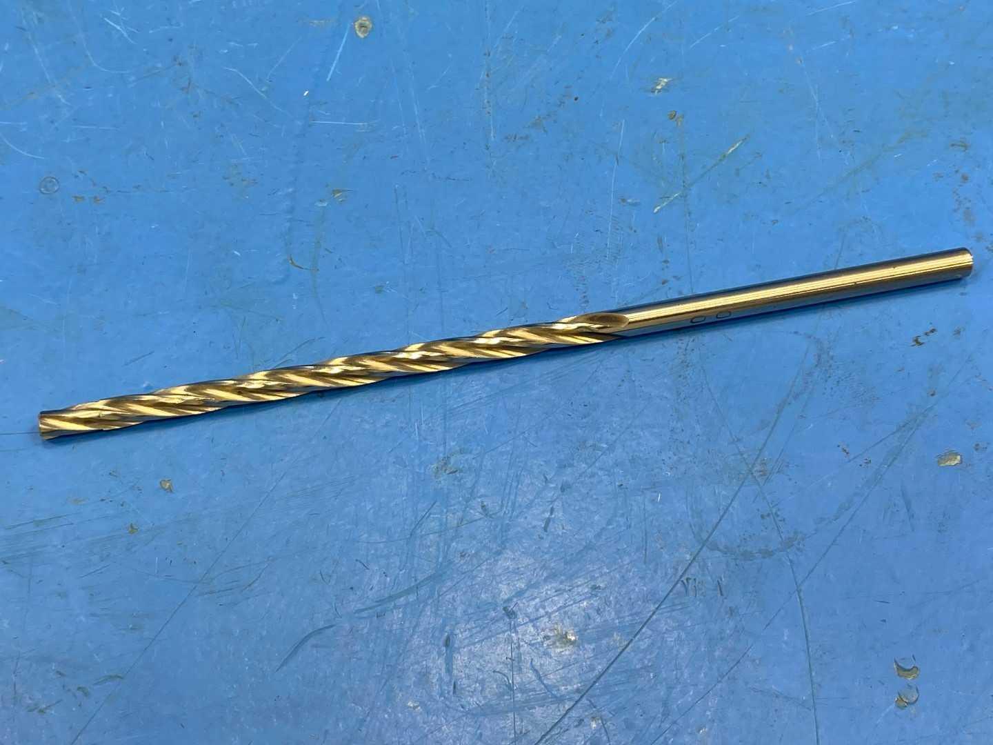 HSS Spiral Flute Reamer .2010" Diameter x 6" Long, TiN Coated USA, Appears Unused