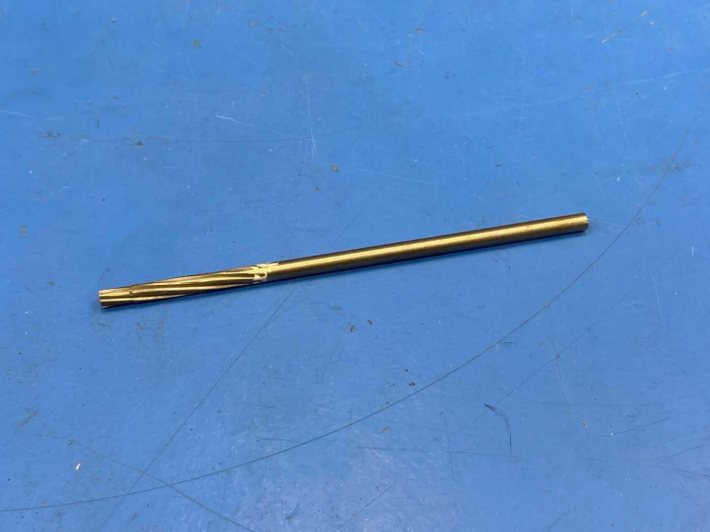 HSS Piloted Reamer .1845" x .1605 Pilot, TiN Coated x 5" Long, Appears Unused