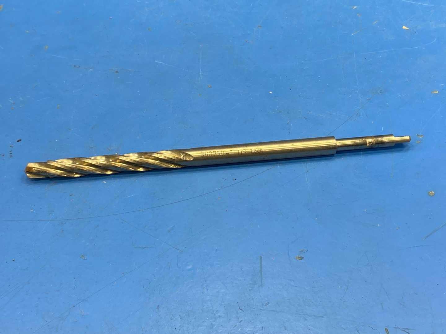 HSS Piloted Drill Reamer 3/8" .375 x .311 Pilot, TiN Coated x 7-5/8" Long, Aircraft Tooling 380714-1