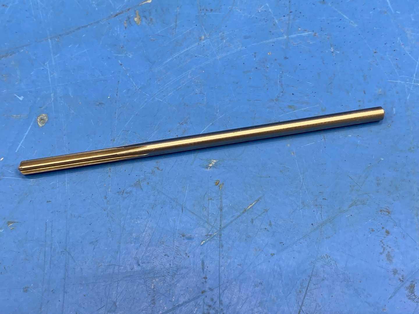 HSS Chucking Reamer .1855" Straight Flute TiN Coated x 4-1/2" Long, Keystone #1055 USA
