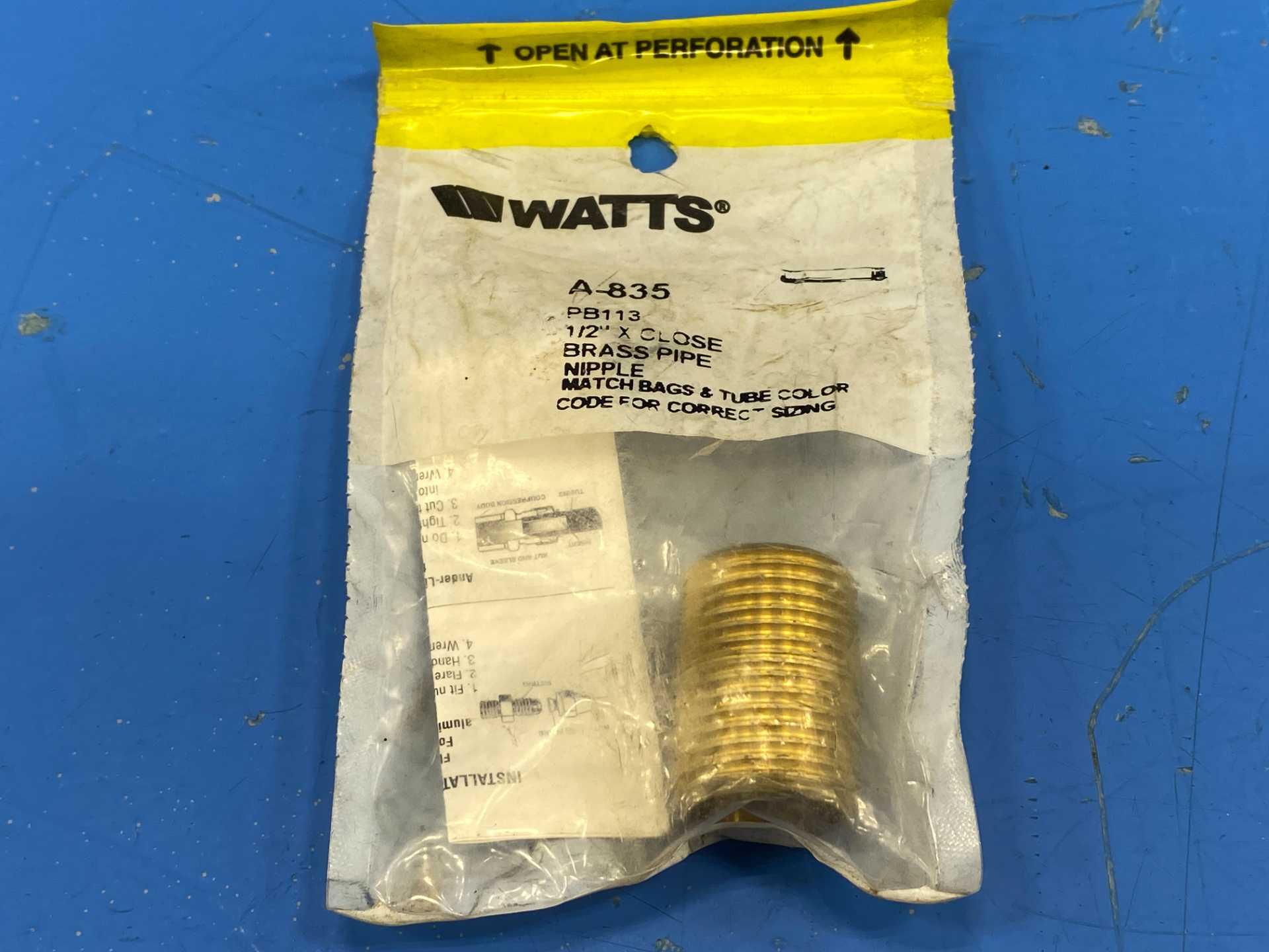 Watt A-835 PB113 1\2"xClose Brass Pipe Nipple Watts