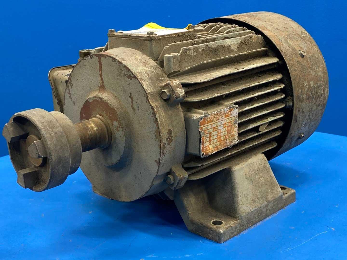 7.5 HP Electric Motor 1740 RPM 230/460V 3 Phase 213T Frame TEFC Leroy-Somer Powerbloc 21KR4D Industrial AC Motor Used Surplus