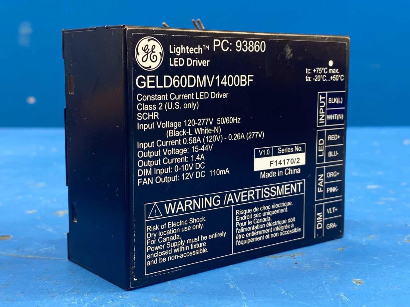 General Electric GELD60DMV1400BF Lightech LED Driver 93860