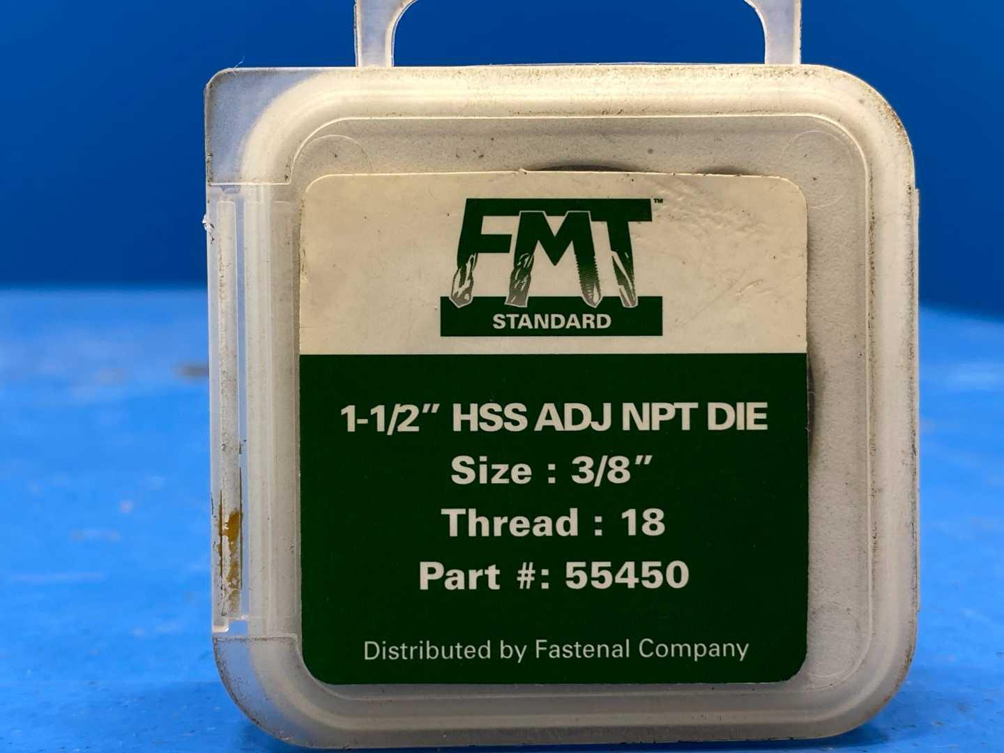 FMT FMT Standard 1-1\2" HSS ADJ NPT DIE Size: 3/8 Thread 18 PRT 55450