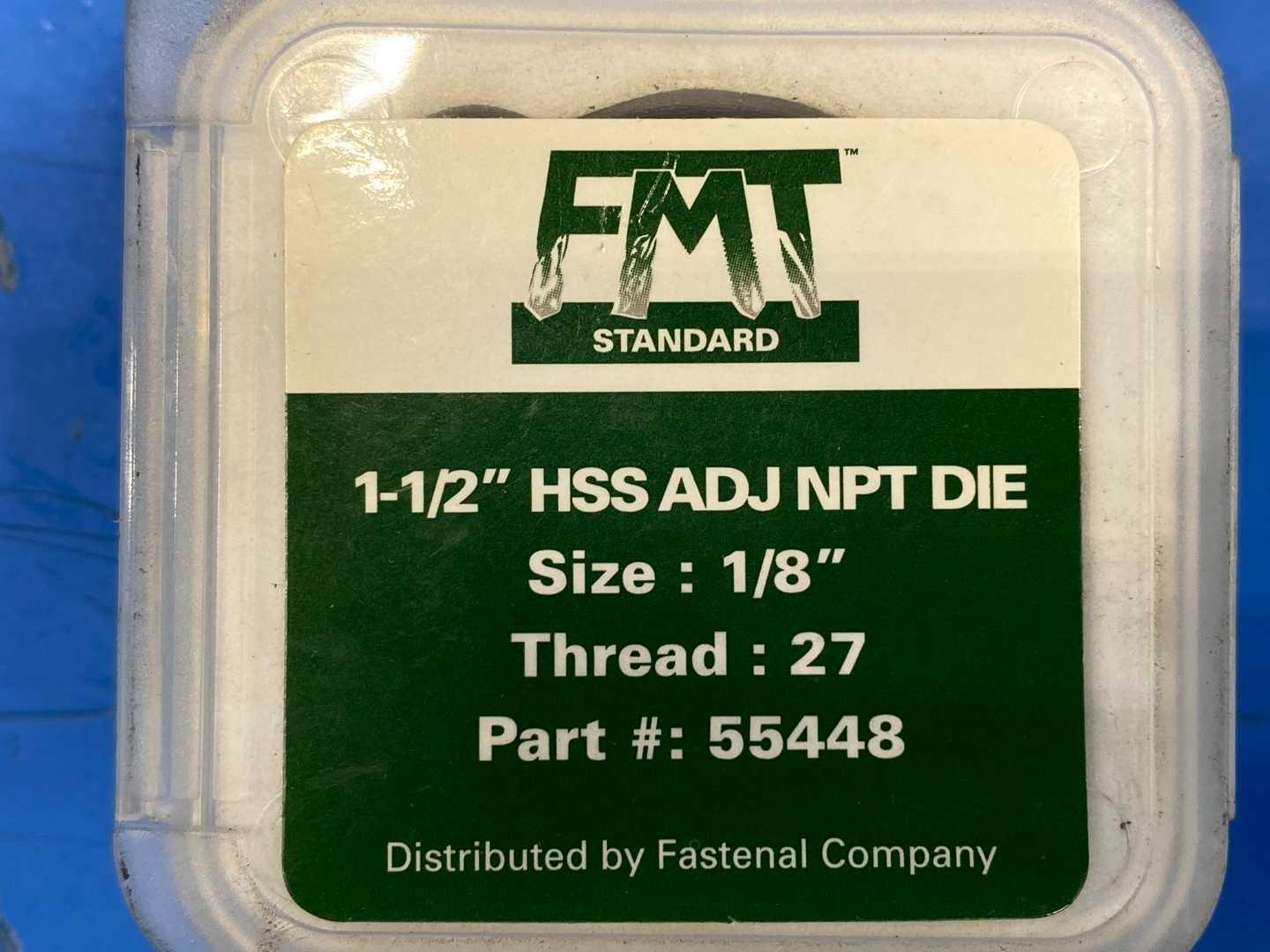 FMT 1-1\2" HSS ADJ NPT DIE Size: 1/8 Thread 27 PRT NO 55448 Standard