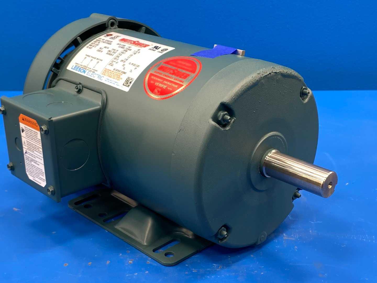 1 HP Electric Motor 575V 3 Phase 1740 RPM 143T TEFC - Leeson 121937.00 C143T17FB29A Watt Saver